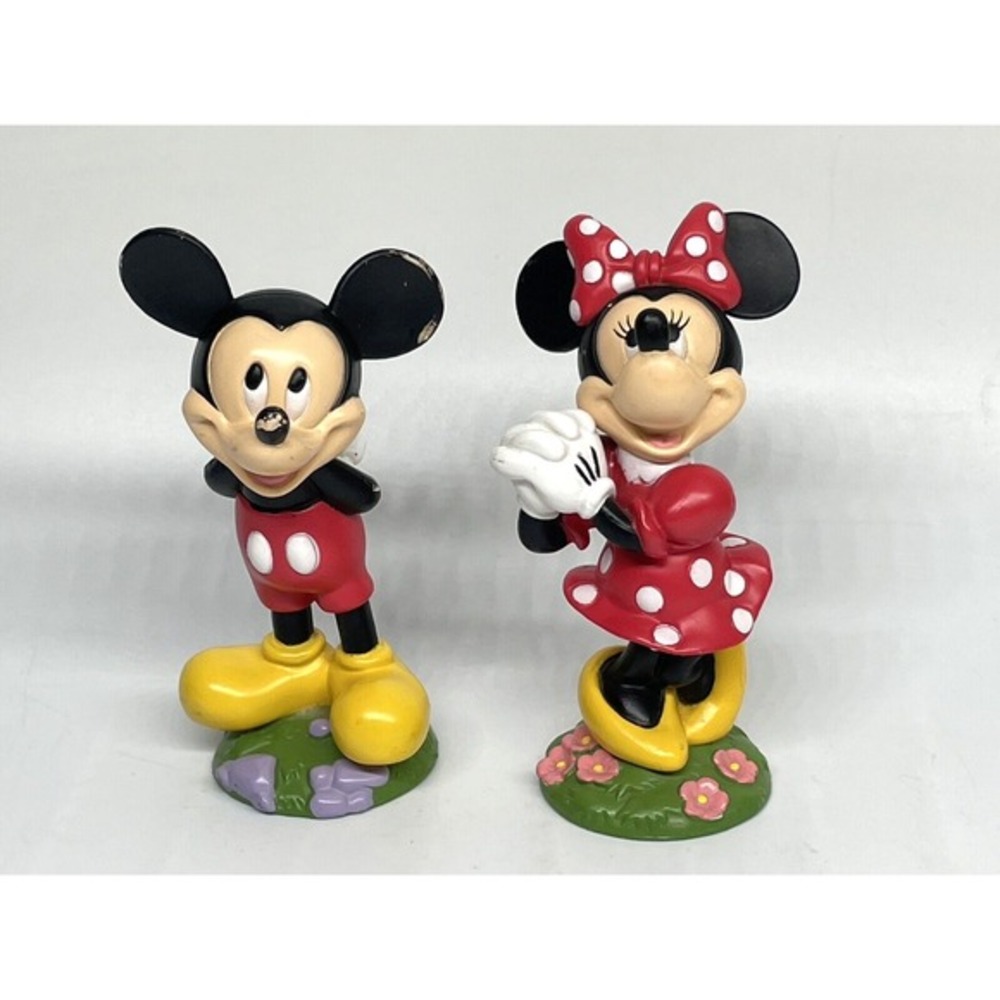 Vintage Disney Mickey Mouse Minnie Mouse PVC‎ Figures 3.75" Set of 2